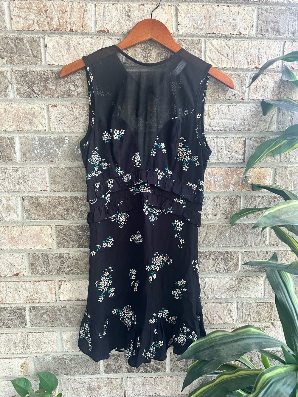 Flynn Skye Boho Black Floral Sleeveless Backless Party Date night Mini Dress